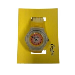 Womens Candies Yellow Orange Jelly Strap Water Resistant Watch NEW